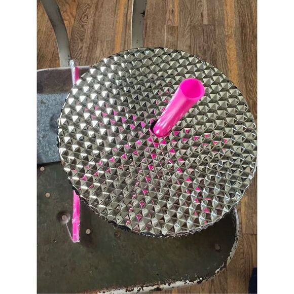 Silver Studded 24 oz Tumbler with Reusable Straws - Picture 5 of 7